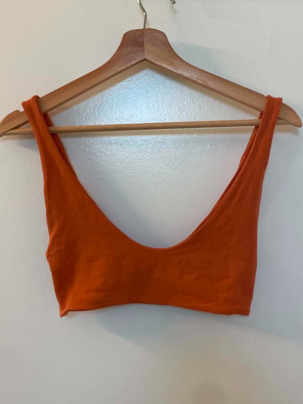 Free People Intimately Vneck Bralette - Orange - Cotton